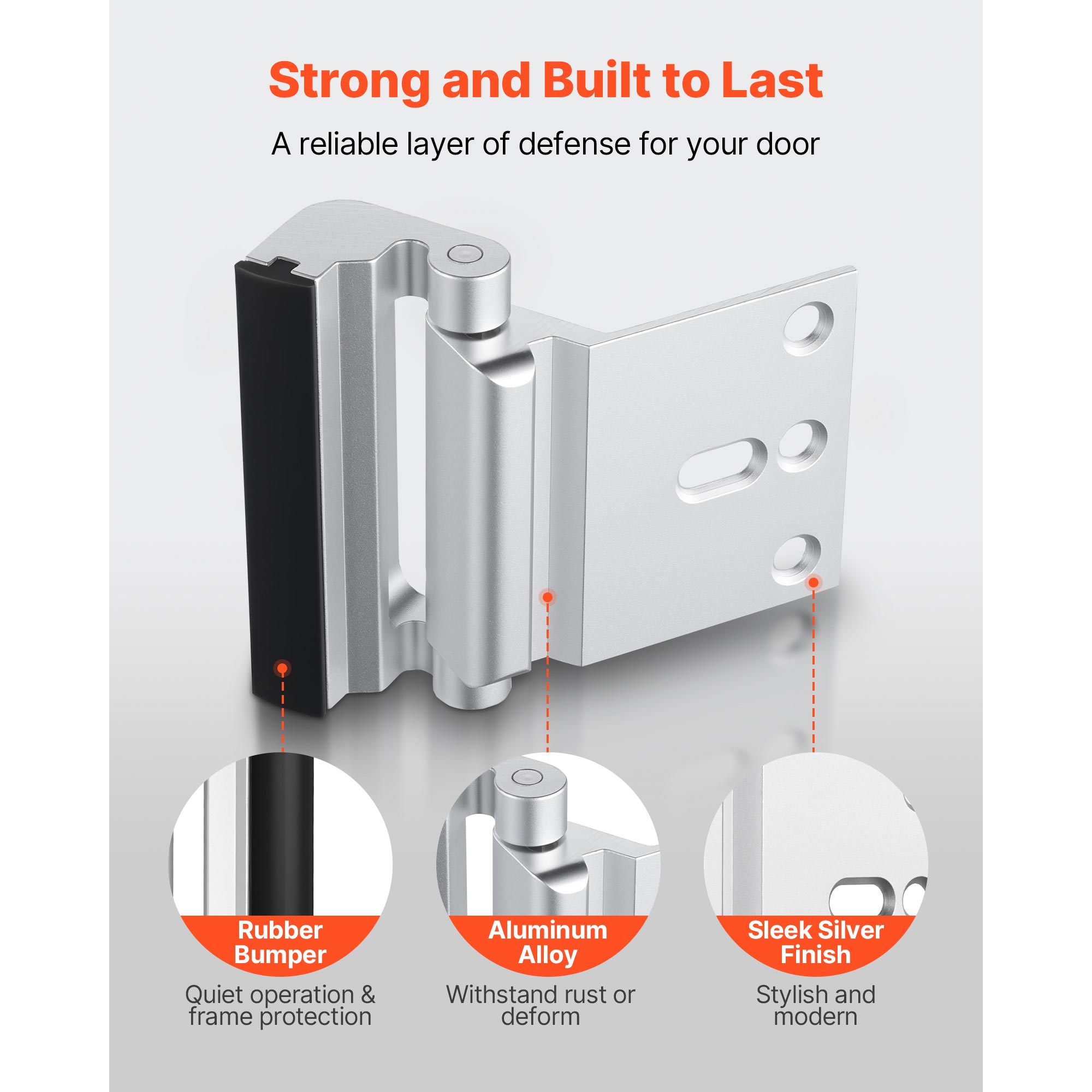 Door Reinforcement Lock Home Security Door Lock 2 Pack With 3 Inch Stop_voghion.com